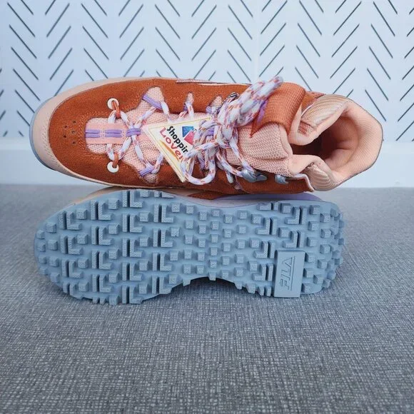 Fila Renno Multi Trekking Hi 7 Womens Shoes Orange Purple Suede Chunky Sneakers - Picture 7 of 12